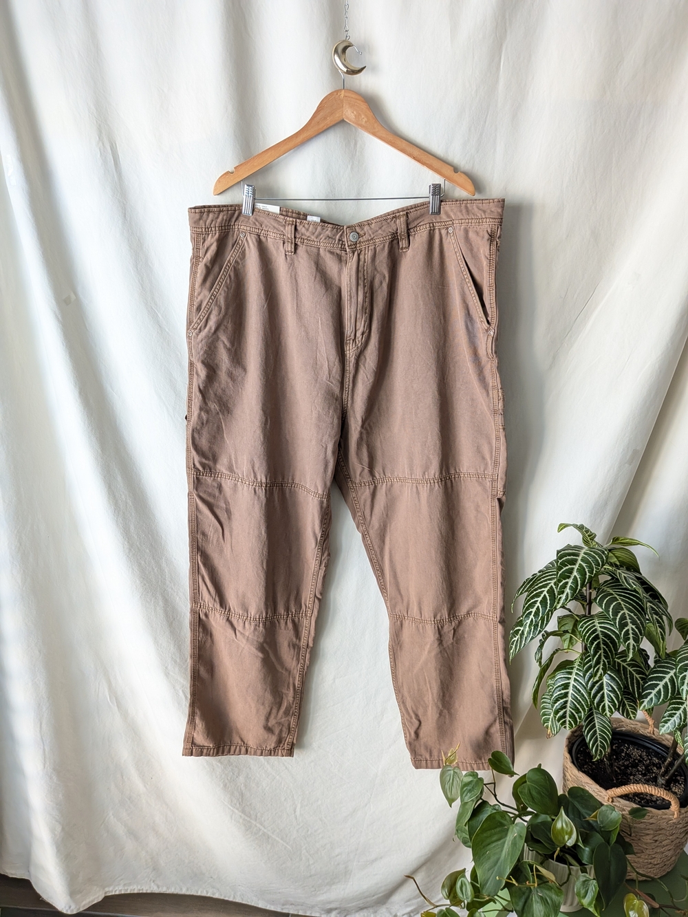 Men's Casual Twill Carpenter Pants - Brown